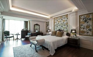 欧式新古典卧室 花色床头背景墙欣赏