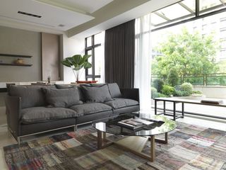 复古日式公寓客厅沙发效果图