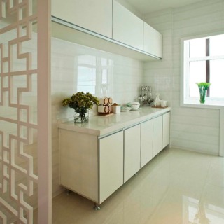 简约中式风格 厨房窗棂隔断装饰