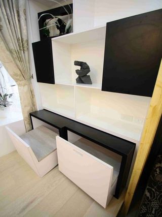 黑白现代抽屉式储物柜设计