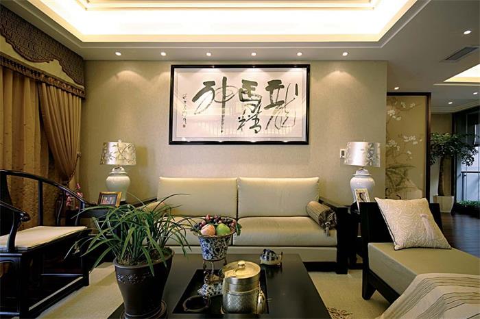 客厅,中式,白色,黑色