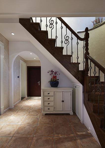 复古乡村美式 复式楼梯间设计  /   楼梯间复古乡村复式