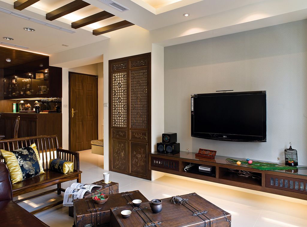 中式风格客厅电视背景墙设计