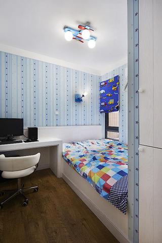 清新天蓝色美式儿童房效果图