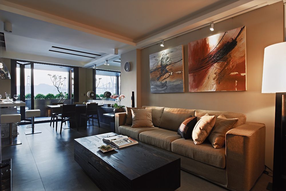 休闲美式客厅 沙发照片墙设计