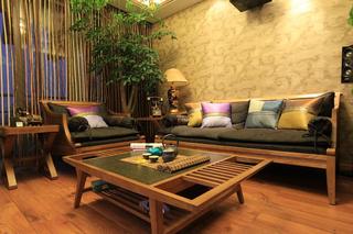东南亚风格客厅实木茶几设计