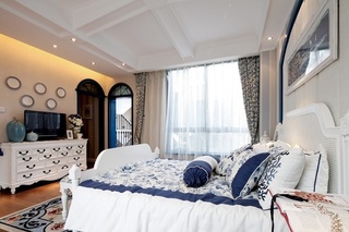 精致蓝色地中海风情卧室设计