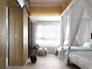 现代简约卧室床幔装饰图
