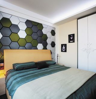 时尚现代卧室床头背景墙设计