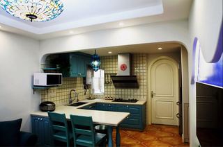 蓝色地中海风格厨房装饰图