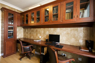 复古美式风格书房书柜设计