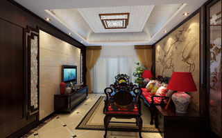 现代中式结合家居客厅装修图