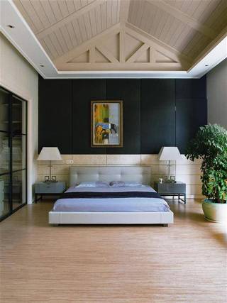 创意现代设计卧室斜吊顶欣赏
