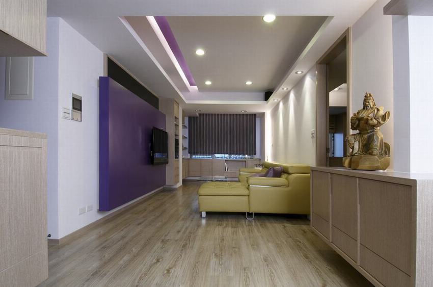 紫色简约二居室内装潢图