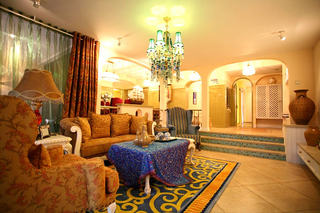 优雅浪漫地中海风格设计三室两厅室内装饰图片