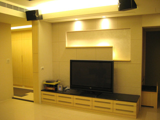 简约一居客厅电视背景墙设计