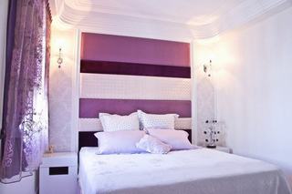 唯美简欧风卧室 紫色床头背景墙欣赏