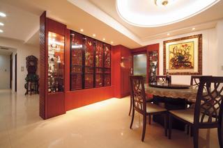高端中式餐厅 红木博古架设计