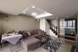 现代小复式客厅沙发装饰图
