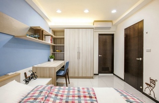 清新日式风格卧室 原木衣柜设计