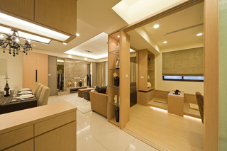 米色现代美式家居壁龛设计