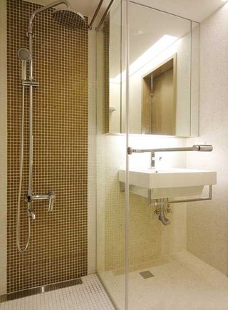 现代混搭淋浴房 马赛克瓷砖装饰