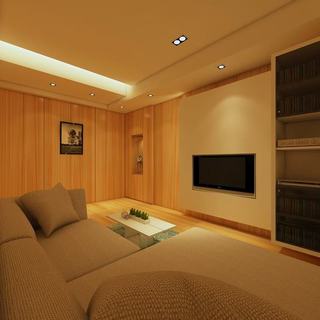 原木日式风 客厅电视背景墙设计