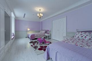 梦幻紫色美式 双人儿童房设计