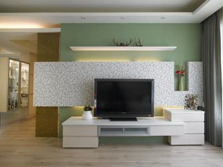 简洁清新北欧设计 电视背景墙装潢图