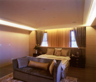 温馨暖咖色美式卧室效果图