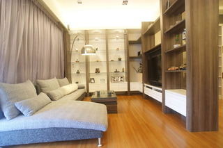 实木现代简约客厅置物架设计