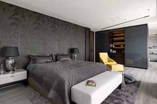 灰色现代时尚卧室效果图