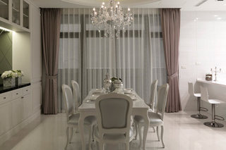 柔美欧式新古典餐厅窗帘设计