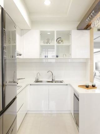 简约现代厨房 白色橱柜效果图