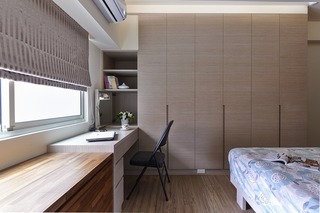 实木现代卧室整体柜设计