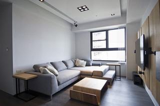 素色现代北欧风客厅沙发设计
