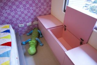 简约现代儿童粉色收纳柜设计