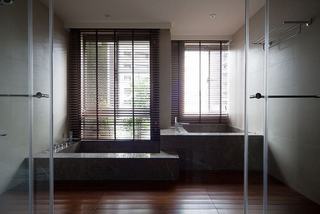 现代中式浴室百叶窗效果图