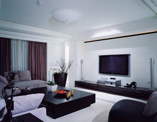 现代简中式客厅 电视背景墙设计