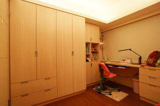 原木现代家居书房整体柜设计
