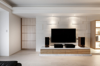 现代日式风 客厅电视背景墙造型设计