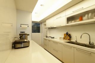 美式风格厨房白色橱柜设计图