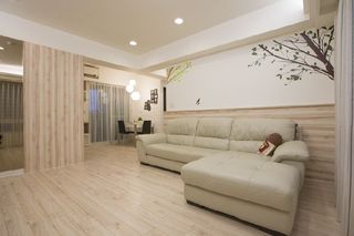 清新简约日式客厅 沙发背景墙设计