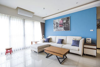 清新蓝色现代风 客厅沙发背景墙设计