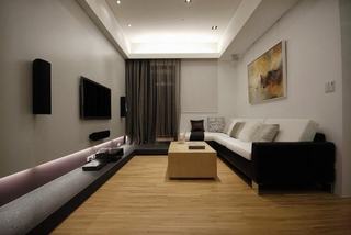 时尚现代客厅实木地板装饰