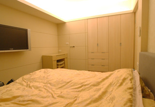 米黄色现代卧室效果图
