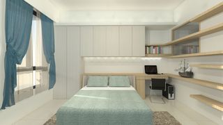 简洁清新北欧 卧室床头柜设计
