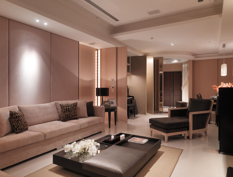 现代美式客厅沙发背景墙设计