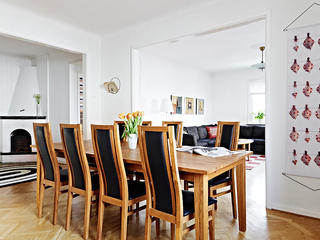 复古实木北欧风情餐厅八人餐桌设计