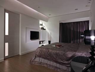 优雅现代卧室电视背景墙设计